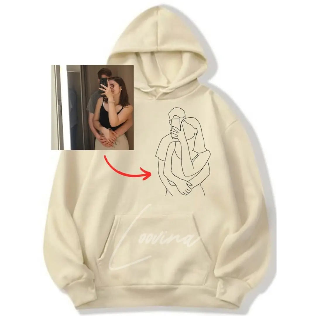 Loovina Personalisierter Hoodie mit Fotostickerei