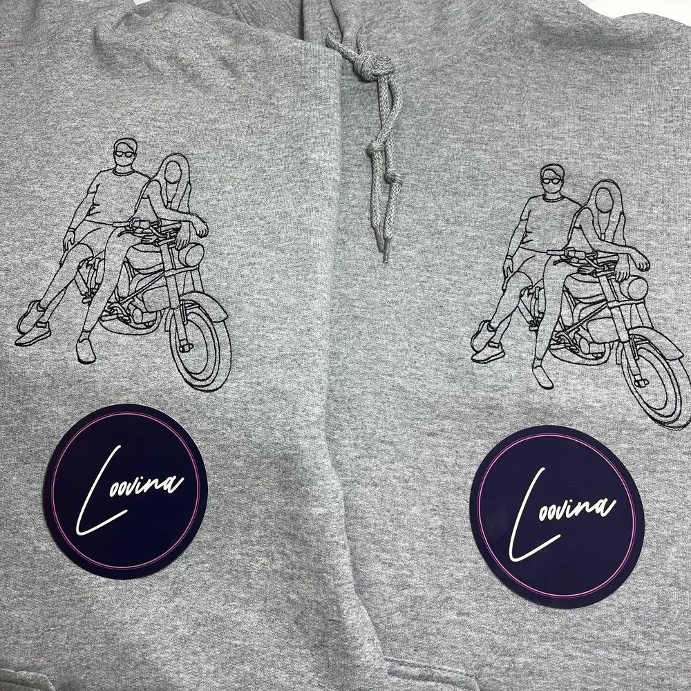 Loovina Personalisierter Hoodie mit Fotostickerei