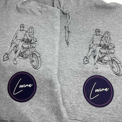 Loovina Personalisierter Hoodie mit Fotostickerei
