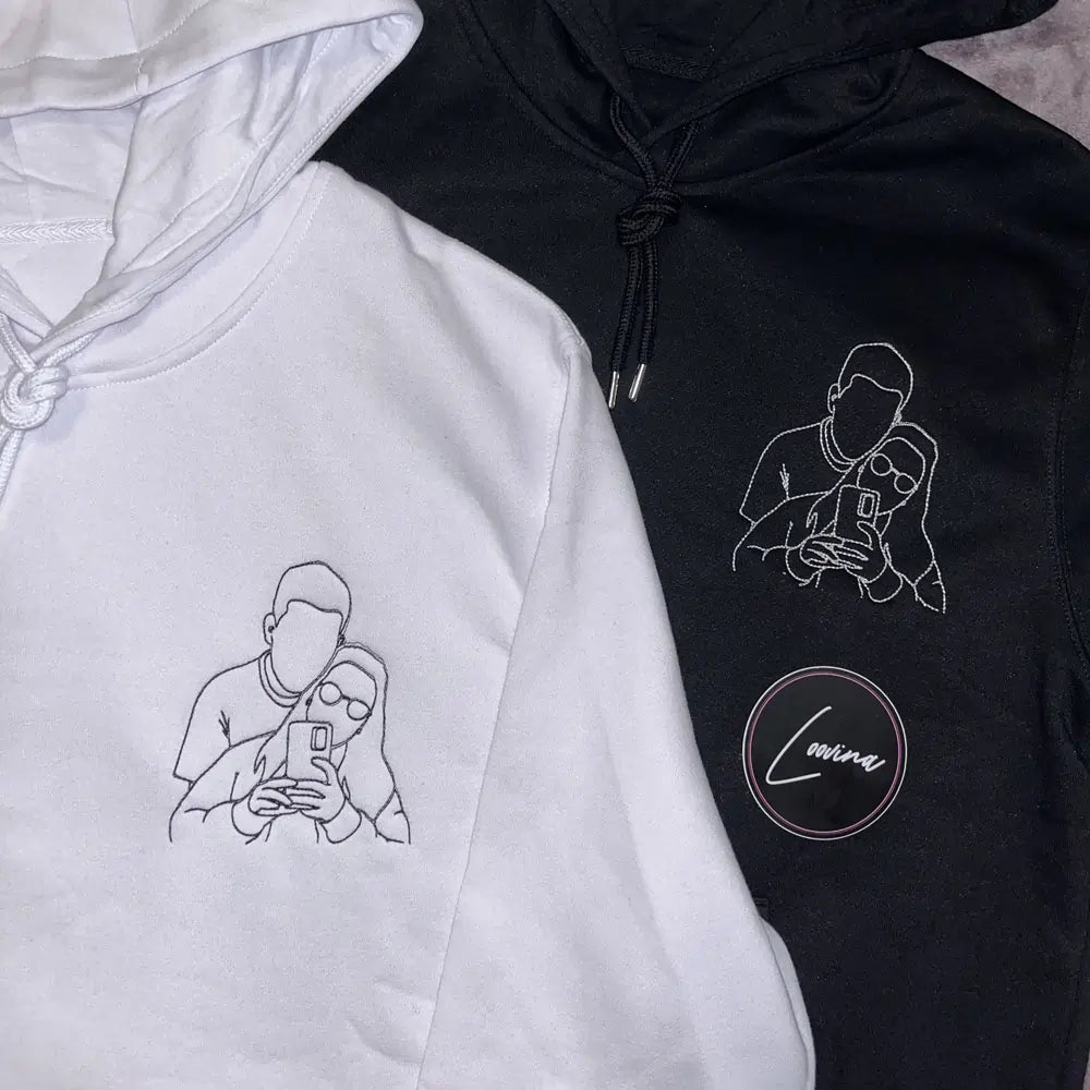 Loovina Personalisierter Hoodie mit Fotostickerei