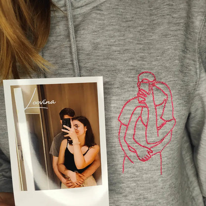 Loovina Personalisierter Hoodie mit Fotostickerei