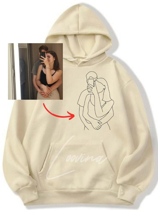 Loovina Personalisierter Hoodie mit Fotostickerei